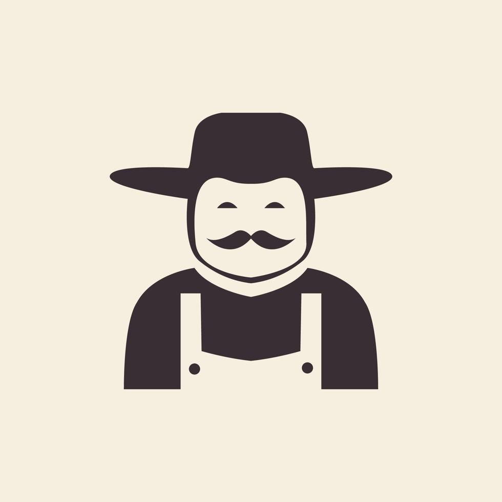 agricultores agricultura hipster logotipo vetor ícone símbolo ilustração design minimalista