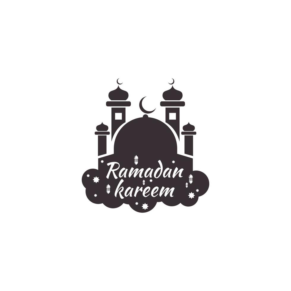 ramadhan kareem eid al fitr mesquita islâmica logotipo vetor ícone símbolo ilustração design