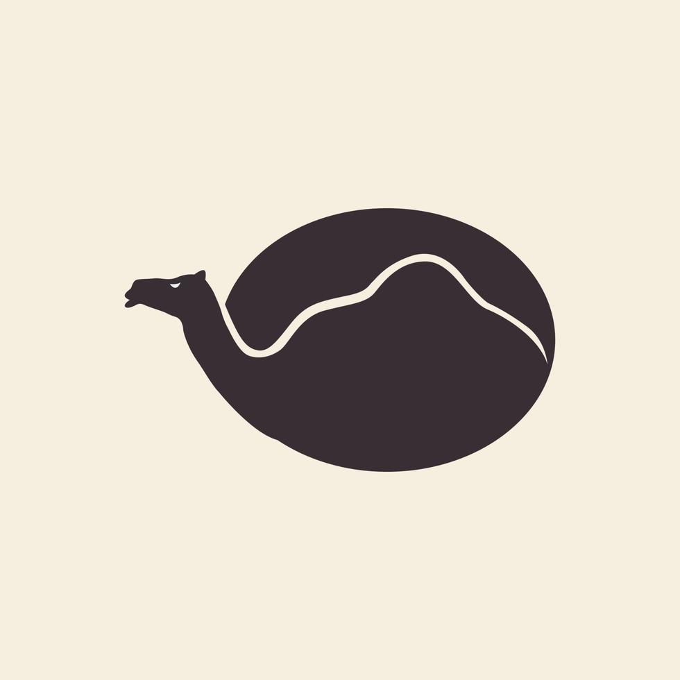 camelo animal com logotipo de café árabe símbolo vetor símbolo ilustração design