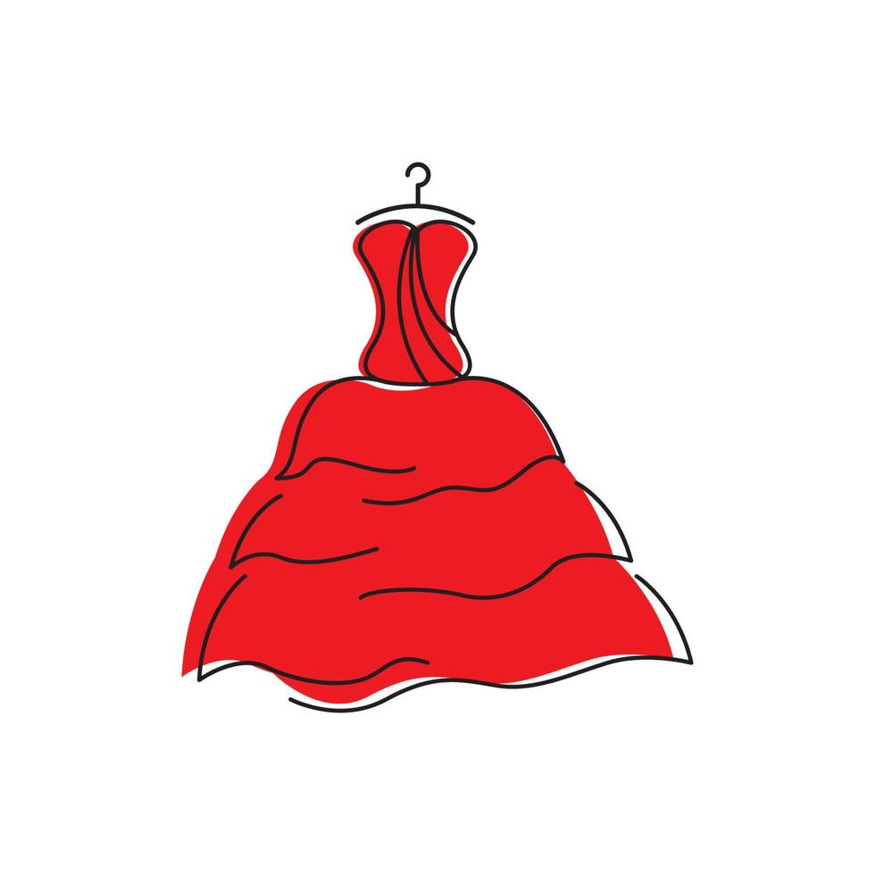 design de ilustração de ícone de vetor de logotipo de moda boutique de noivas vermelho lindo