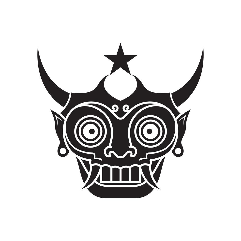 design de logotipo de indonésia de cultura de máscara tradicional, ideia criativa de ilustração de ícone de símbolo gráfico vetorial vetor