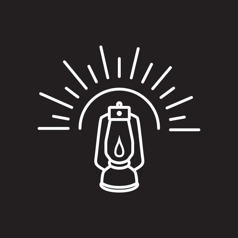 design de logotipo minimalista de linha de lanterna antiga, ilustração de ícone de símbolo gráfico vetorial ideia criativa vetor