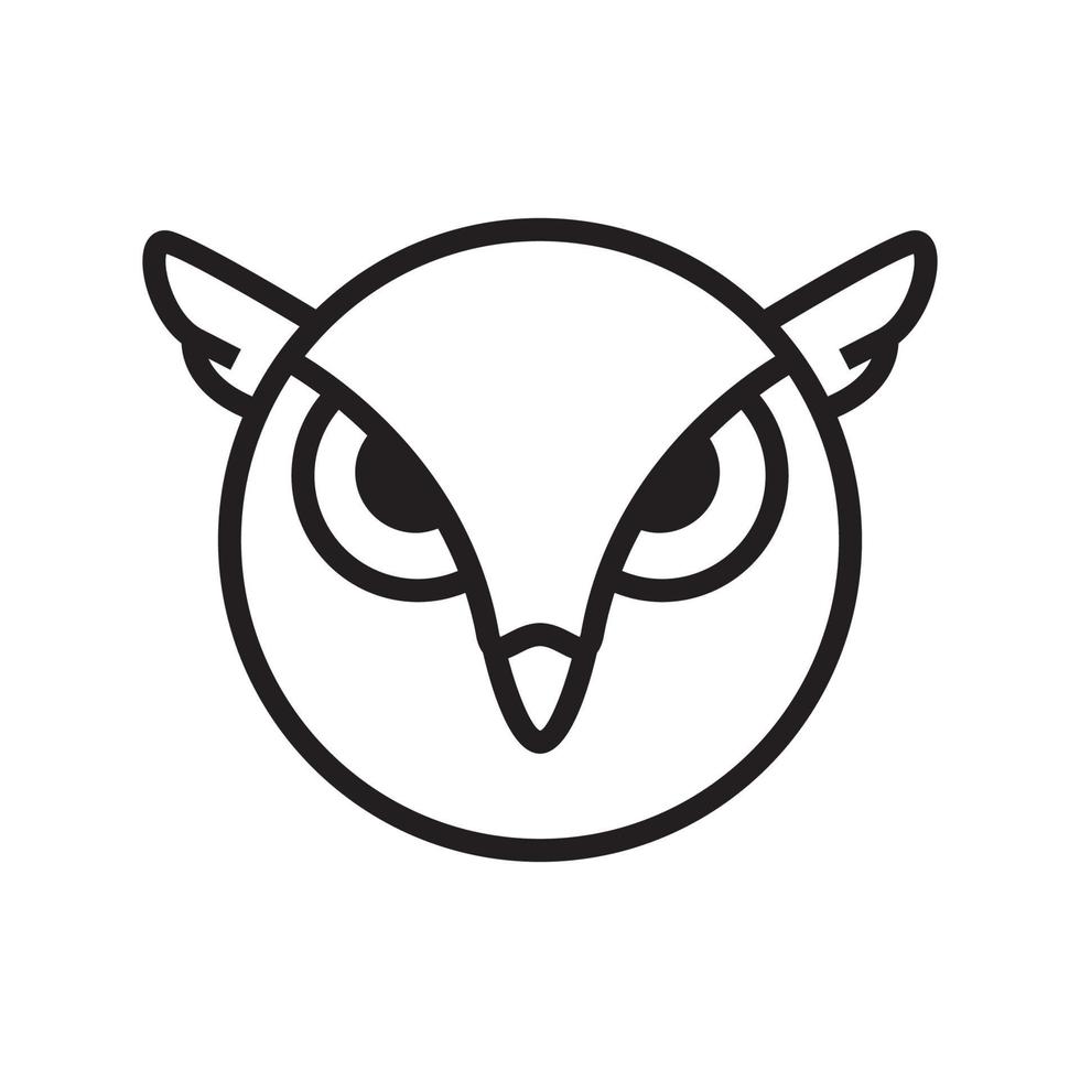 rosto círculo cabeça pequena coruja design de logotipo, ilustração de ícone de símbolo gráfico vetorial ideia criativa vetor