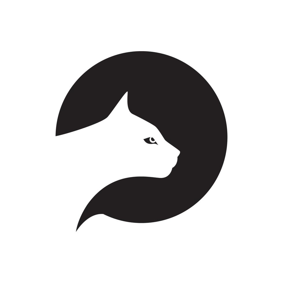 círculo de espaço negativo com design de logotipo de pantera, ideia criativa de ilustração de ícone de símbolo gráfico vetorial vetor