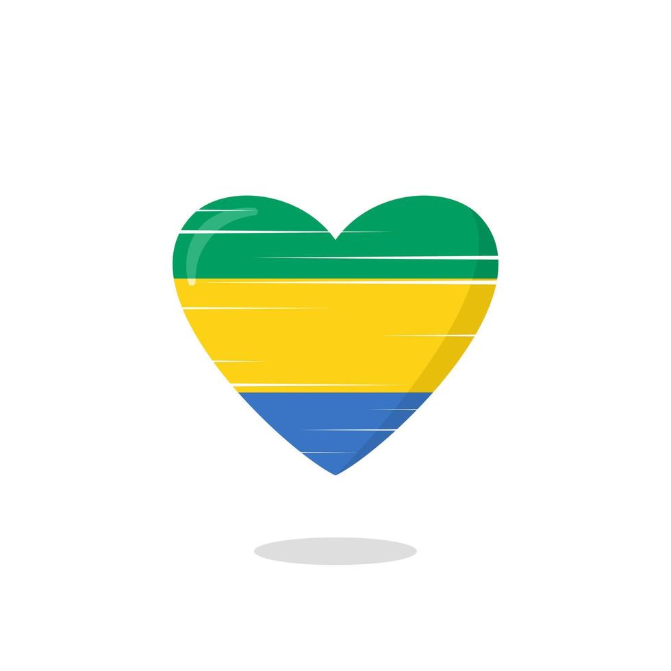 ilustração de amor em forma de bandeira do gabão vetor