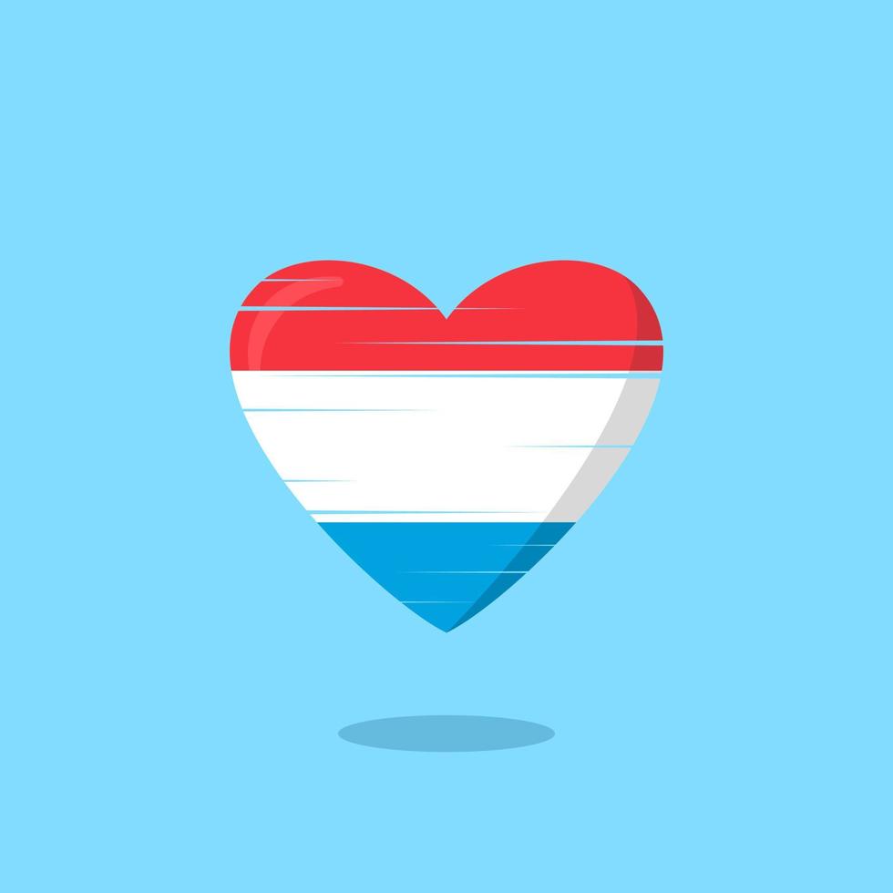 ilustração de amor em forma de bandeira de luxemburgo vetor