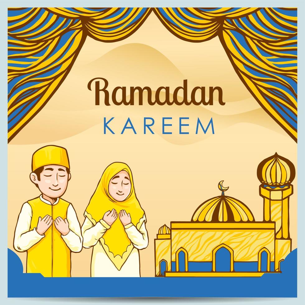 modelo de design islâmico adequado para ramadan kareem premium vector