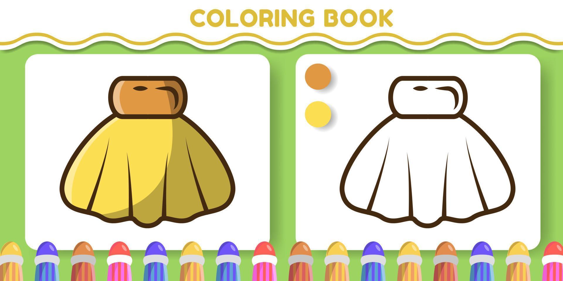 livro de colorir de desenho animado desenhado à mão de concha fofa para crianças vetor