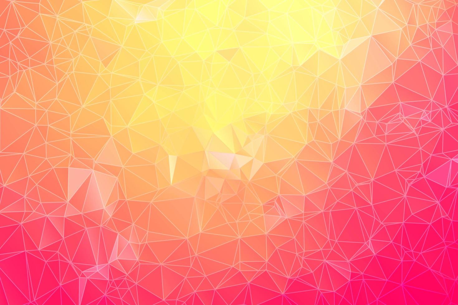 Fundo de mosaico de contorno poligonal rosa e amarelo vetor
