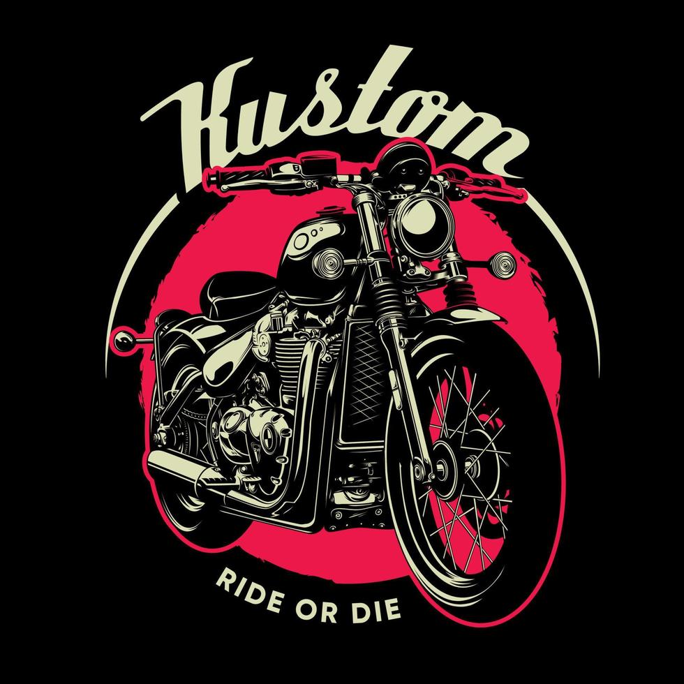 motocicleta desenhada de mão vintage. design de camiseta de vetor retrô