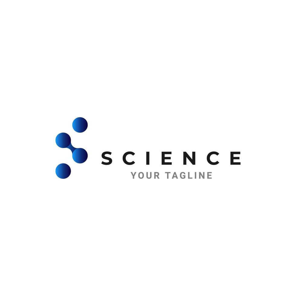 design de logotipo de ciência de símbolo molecular, ícone para tecnologia científica vetor