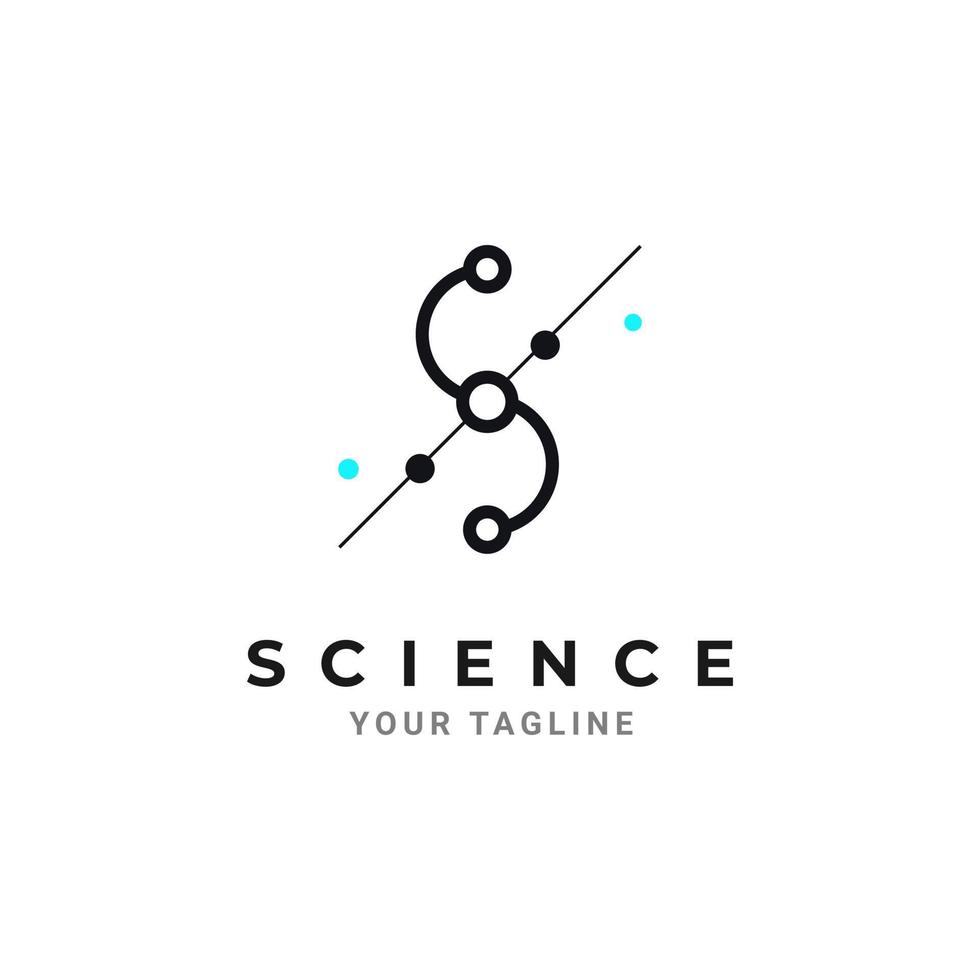 design de logotipo de conexão atômica de ciência, ícone para tecnologia científica vetor