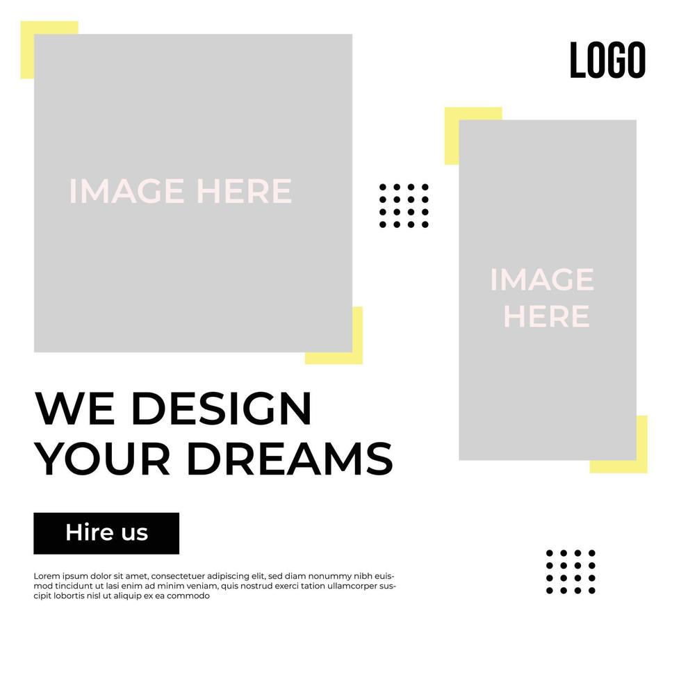 agência de marketing e postagem de mídia social de design criativo e colorido. este design ajuda a crescer o seu negócio. vetor