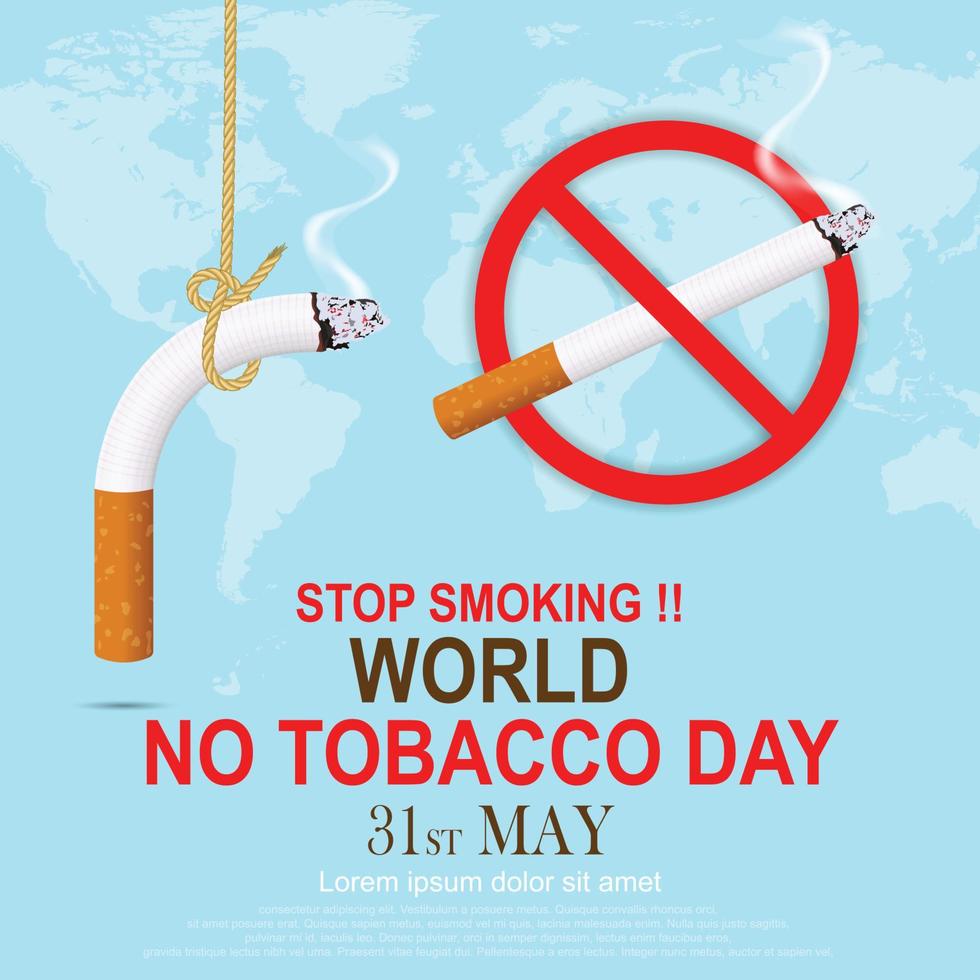 Pare de fumar. dia mundial sem tabaco. ilustração vetorial eps 10. vetor