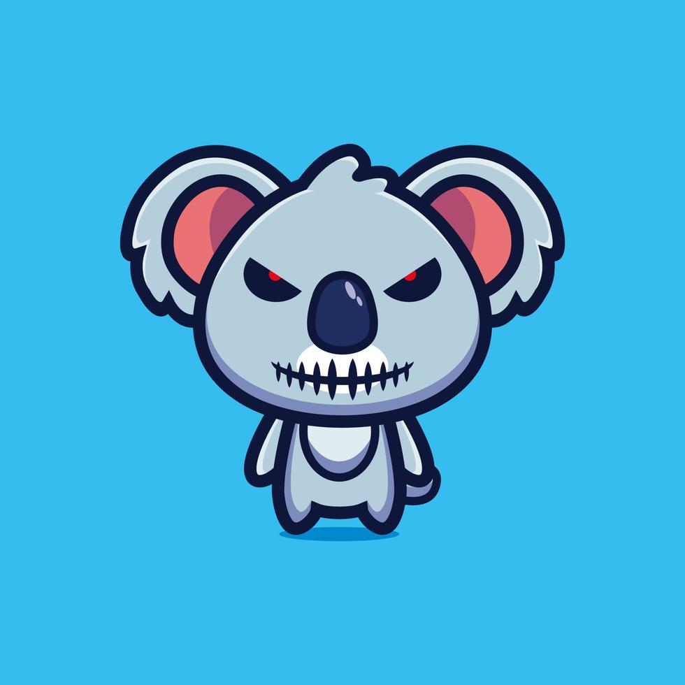 vetor premium de design de personagem de desenho animado de mascote coala malvado