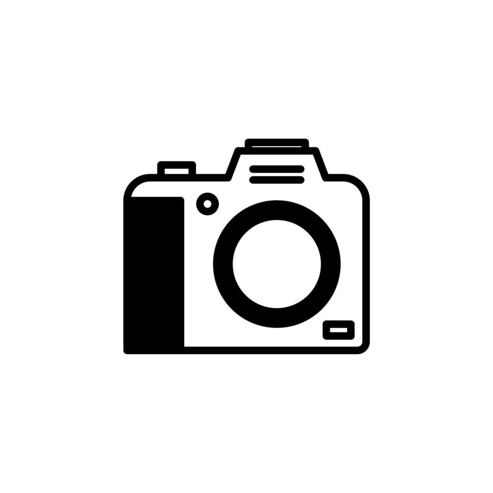 câmera, fotografia, digital, modelo de logotipo de ilustração vetorial de ícone de linha sólida de foto. adequado para muitos propósitos. vetor