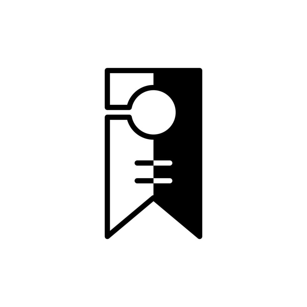 cabide de porta, modelo de logotipo de ilustração vetorial de ícone de linha sólida de hotel. adequado para muitos propósitos. vetor