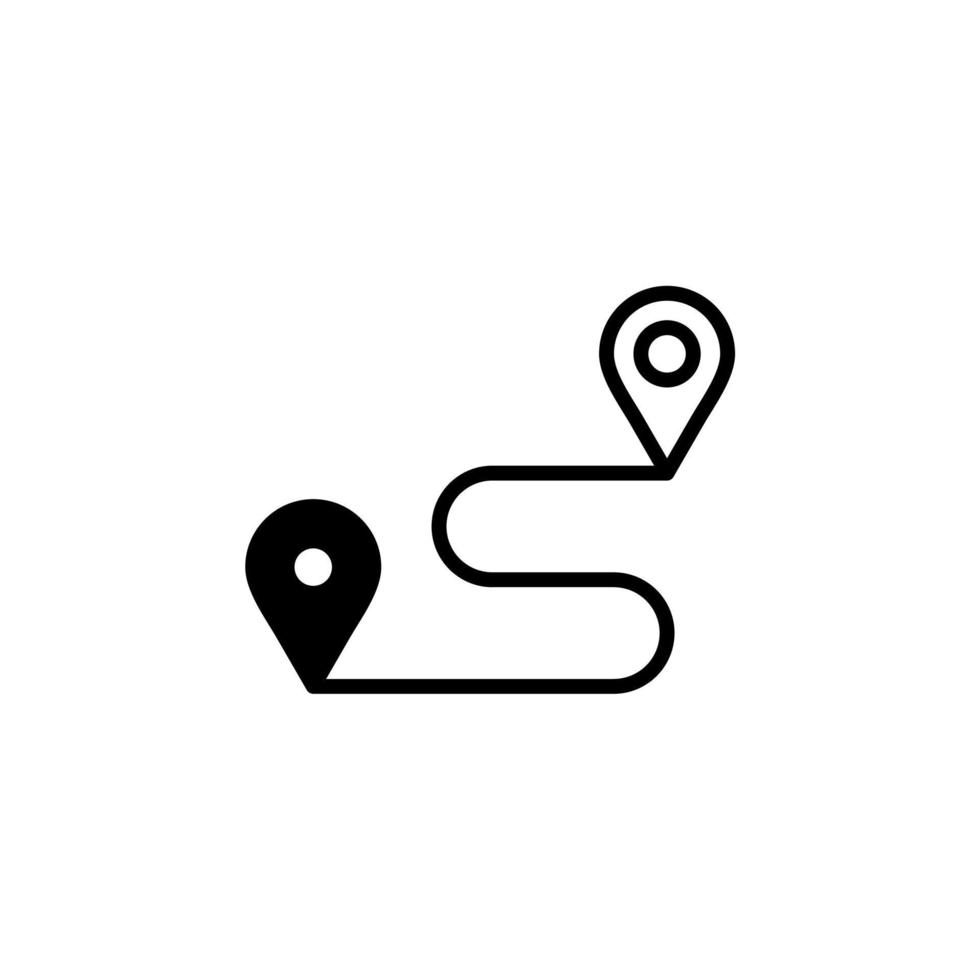 gps, mapa, navegação, modelo de logotipo de ilustração de vetor de ícone de linha sólida de direção. adequado para muitos propósitos.