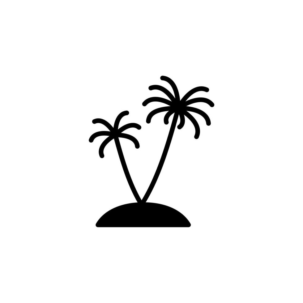 palma, coco, árvore, ilha, modelo de logotipo de ilustração vetorial de ícone de linha sólida de praia. adequado para muitos propósitos. vetor