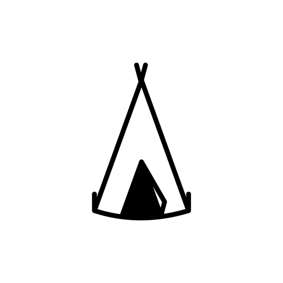 acampamento, barraca, acampamento, modelo de logotipo de ilustração vetorial de ícone de linha sólida de viagem. adequado para muitos propósitos. vetor