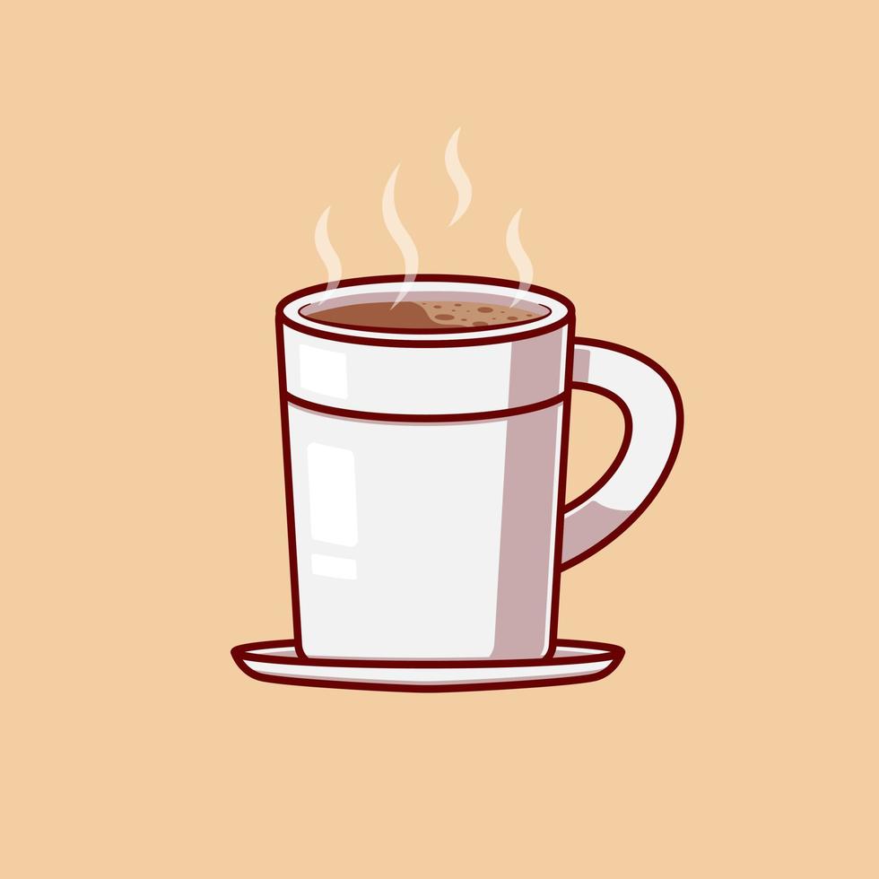 uma xícara de ilustração de ícone de desenho animado de café quente vetor