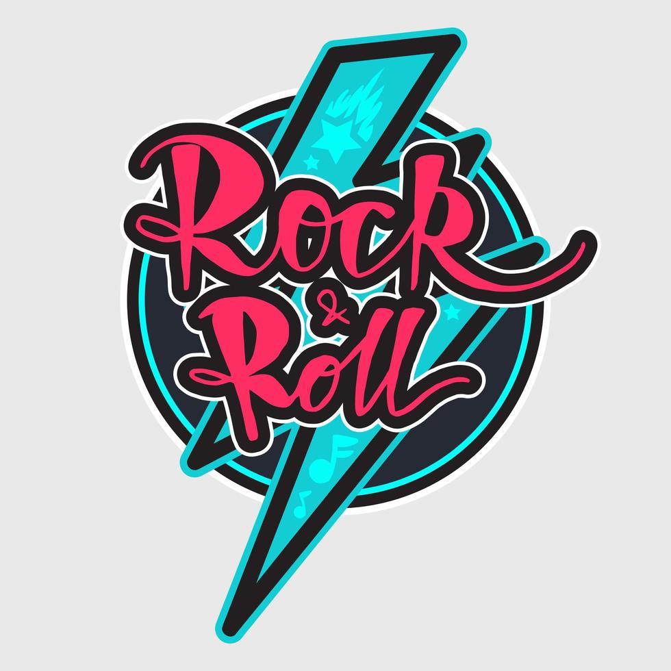 letras de rock and roll vetor