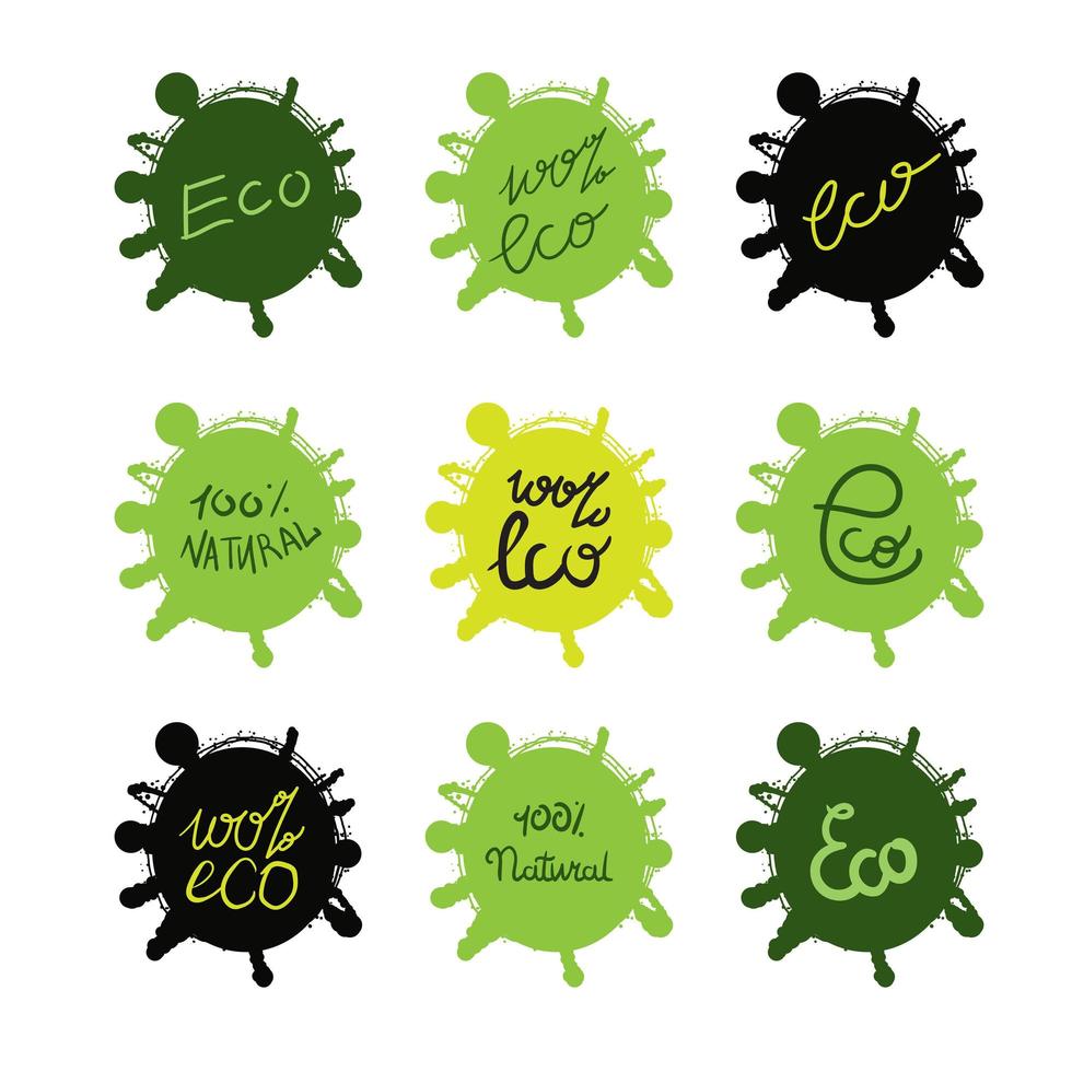 letras ecológicas naturais vetor