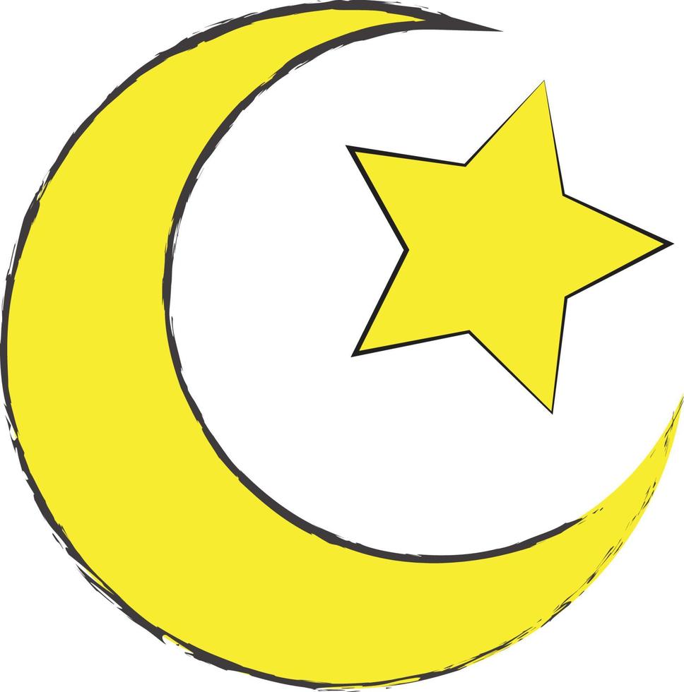lua e estrela símbolo do ramadã vetor
