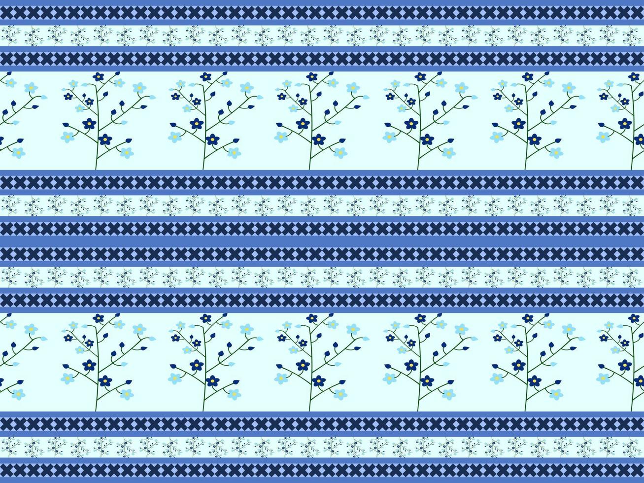 padrão perfeito de personagem de desenho animado de flores sobre fundo azul vetor