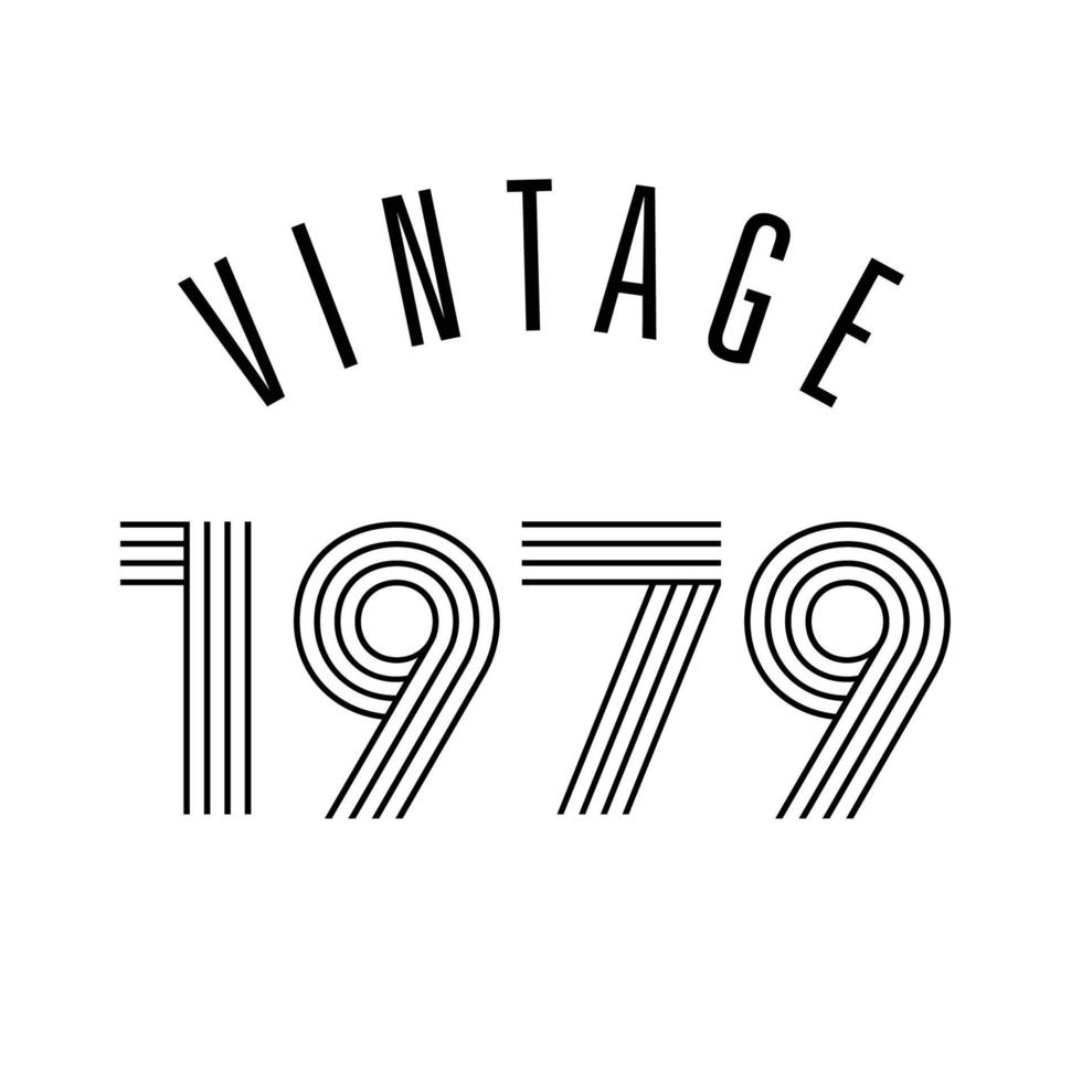 vetor de design de camiseta retrô vintage de 1979