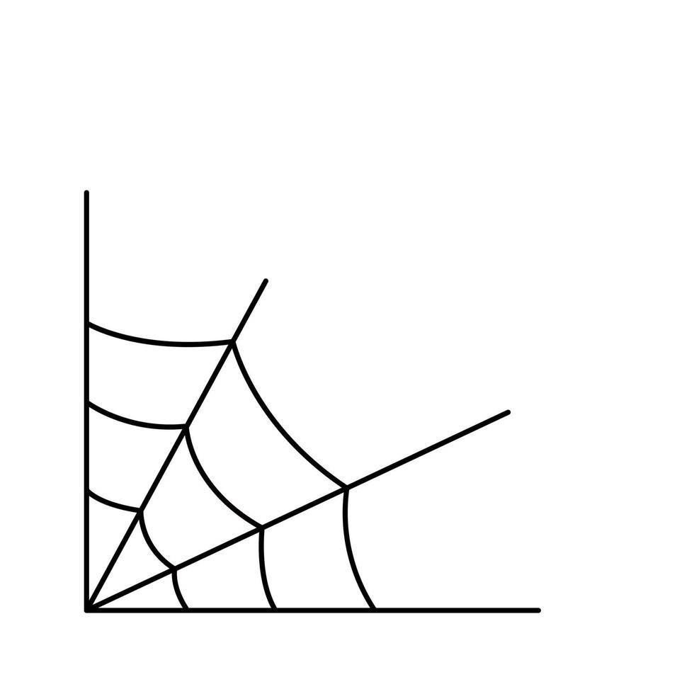 contorno desenho em preto e branco da teia de aranha. ilustração vetorial. página para colorir. vetor
