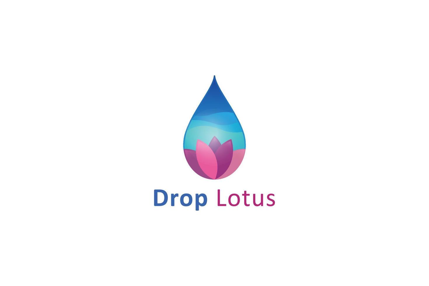 logotipo de gota de água de lótus vetor