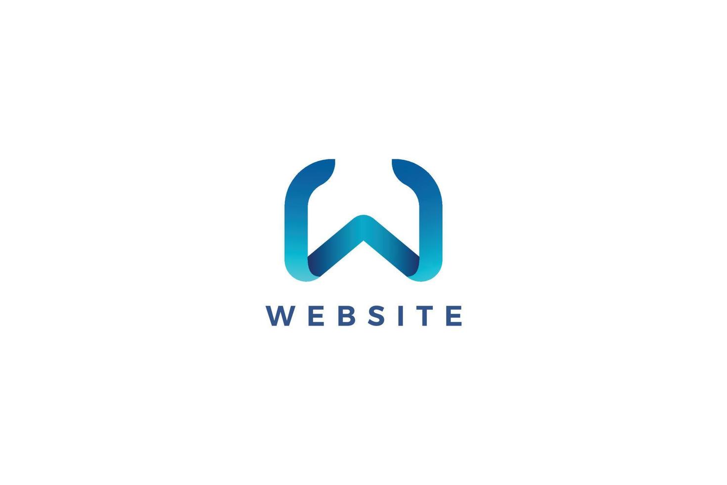 letra w cor azul fita 3d como logotipo da empresa vetor