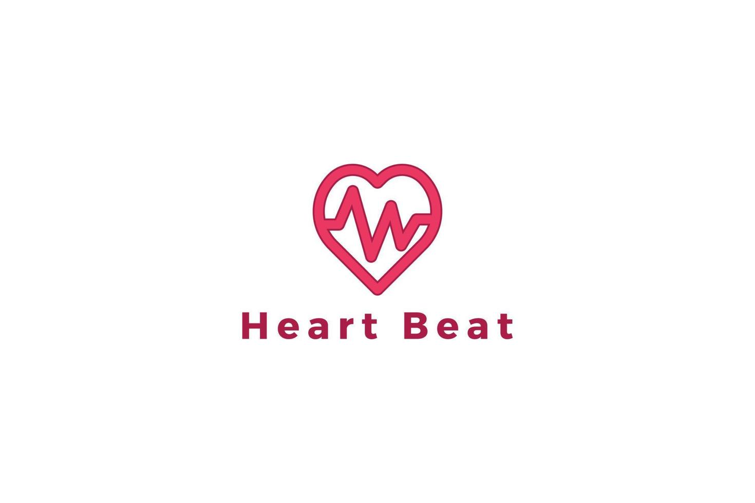 logotipo de diagrama rítmico de coração saudável vetor