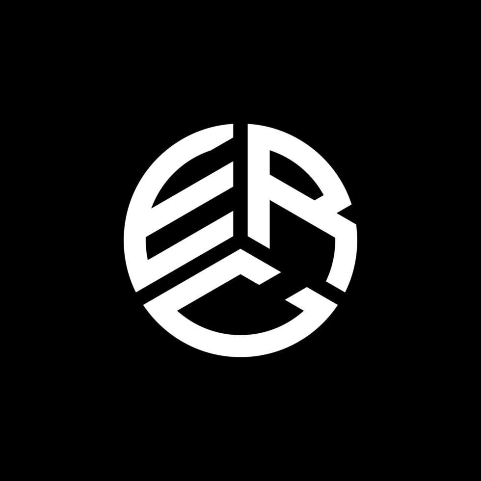 design de logotipo de carta erc em fundo branco. conceito de logotipo de letra de iniciais criativas erc. design de carta erc. vetor