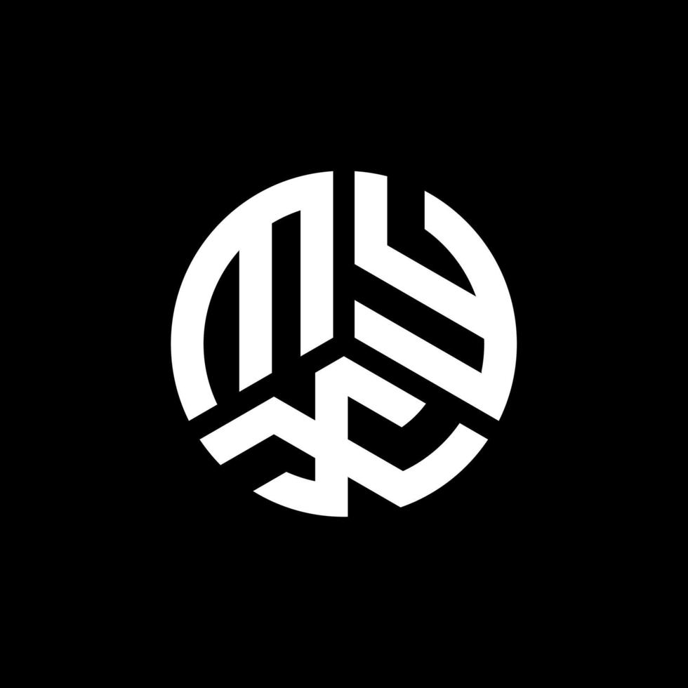 design de logotipo de carta myx em fundo preto. conceito de logotipo de letra de iniciais criativas myx. design de letras myx. vetor