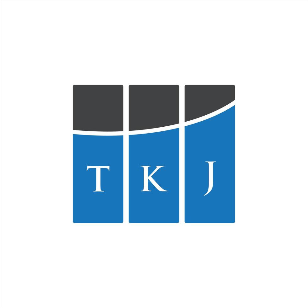 design de logotipo de letra tkj em fundo branco. conceito de logotipo de letra de iniciais criativas tkj. design de letra tkj. vetor