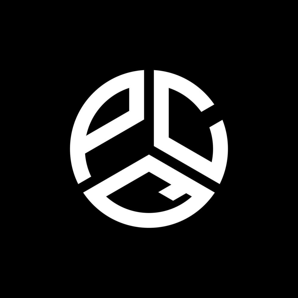 design de logotipo de letra pcq em fundo preto. conceito de logotipo de letra de iniciais criativas pcq. desenho de letra pcq. vetor