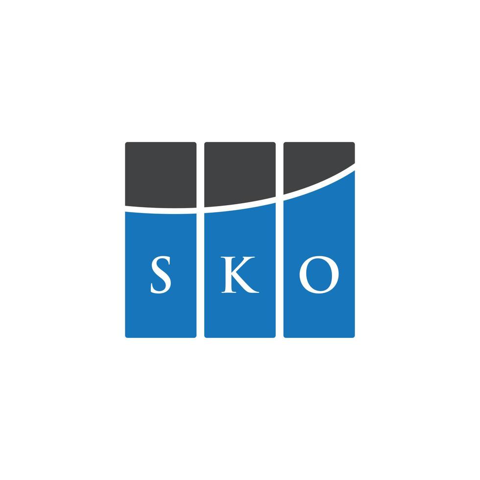 design de logotipo de carta sko em fundo branco. conceito de logotipo de letra de iniciais criativas sko. design de letra sko. vetor