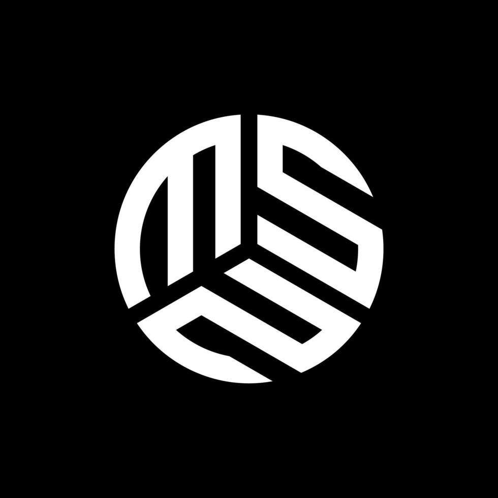 design de logotipo de carta msn em fundo preto. conceito de logotipo de letra de iniciais criativas do msn. design de carta msn. vetor