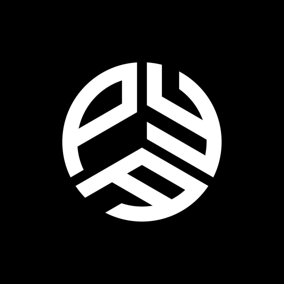 design de logotipo de carta pya em fundo preto. conceito de logotipo de letra de iniciais criativas pya. design de letra pya. vetor
