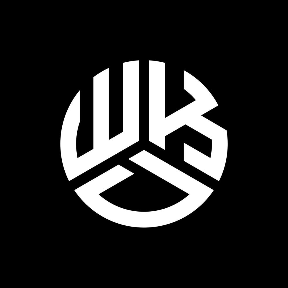 design de logotipo de carta wkd em fundo preto. conceito de logotipo de letra de iniciais criativas wkd. design de letra wkd. vetor