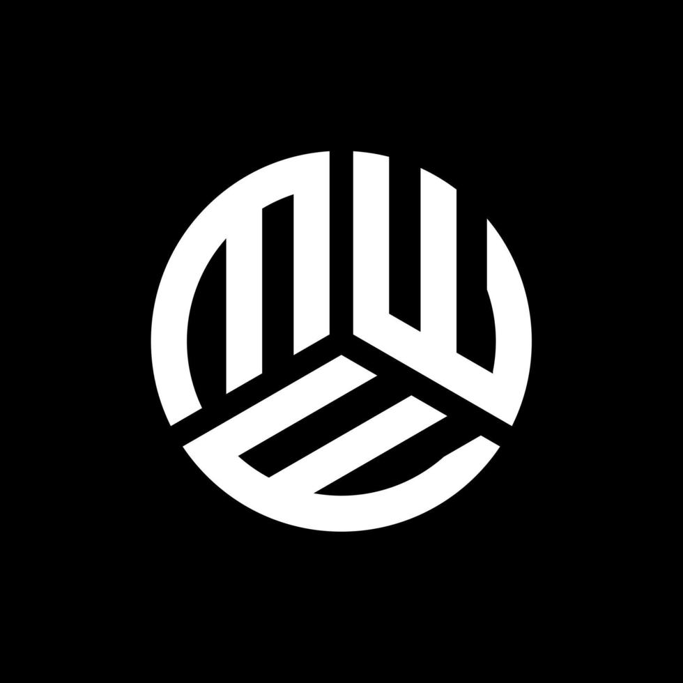 design de logotipo de letra mwe em fundo preto. conceito de logotipo de letra de iniciais criativas mwe. design de letra mwe. vetor