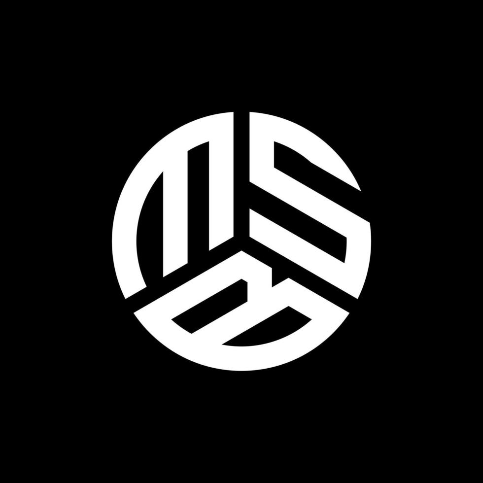 design de logotipo de carta msb em fundo preto. conceito de logotipo de letra de iniciais criativas msb. design de letra msb. vetor