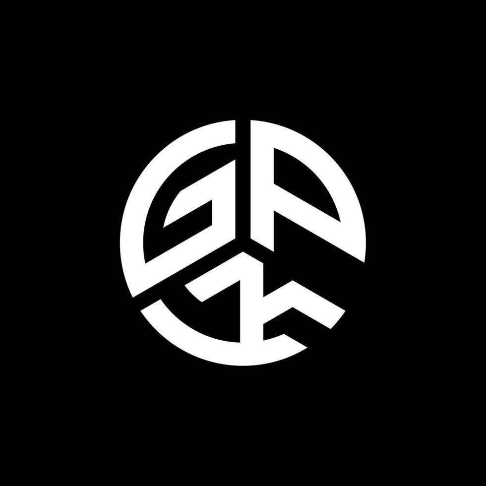 design de logotipo de carta gpk em fundo branco. conceito de logotipo de carta de iniciais criativas gpk. design de letra gpk. vetor