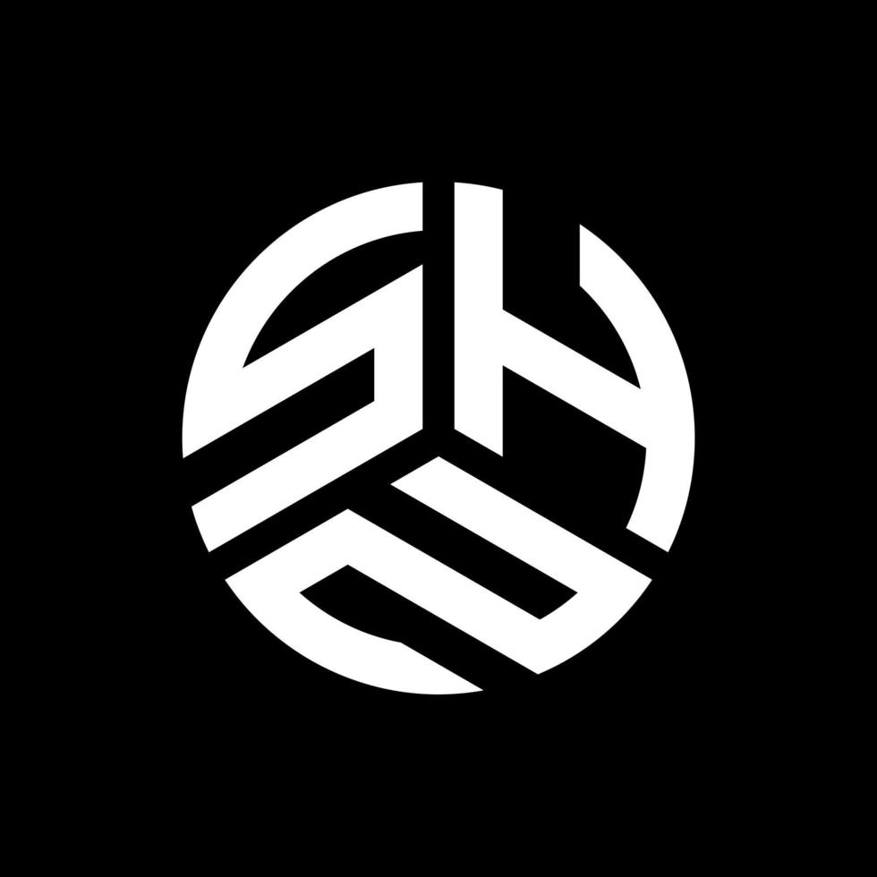 shn carta logotipo design em fundo preto. shn conceito de logotipo de letra de iniciais criativas. design de letra shn. vetor