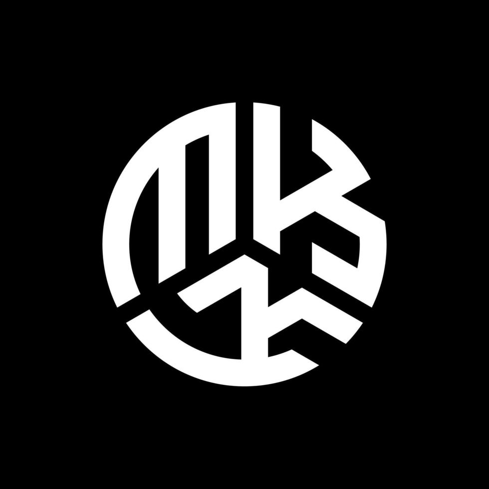 design de logotipo de carta mkk em fundo preto. conceito de logotipo de letra de iniciais criativas mkk. design de letras mkk. vetor
