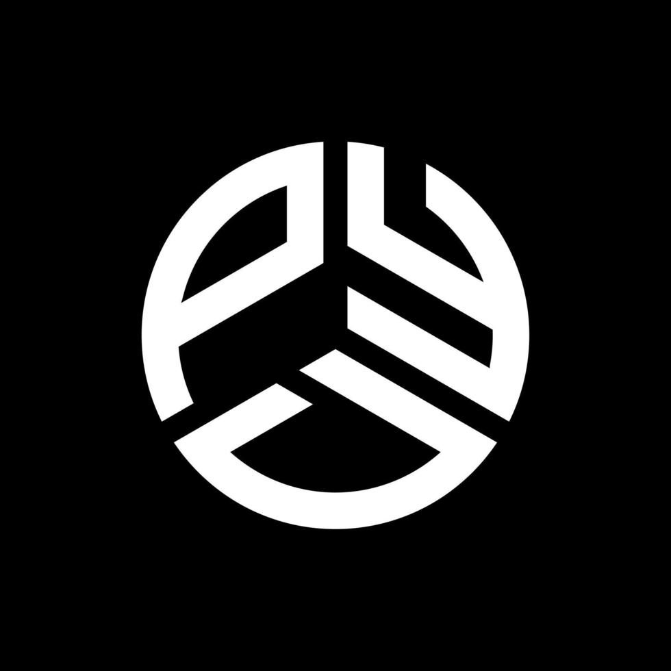 design de logotipo de carta pyd em fundo preto. conceito de logotipo de letra de iniciais criativas pyd. design de letra pyd. vetor