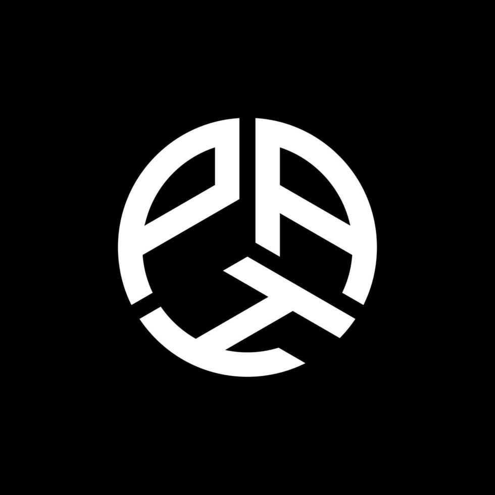 design de logotipo de letra pah em fundo preto. conceito de logotipo de letra de iniciais criativas pah. design de letra pah. vetor