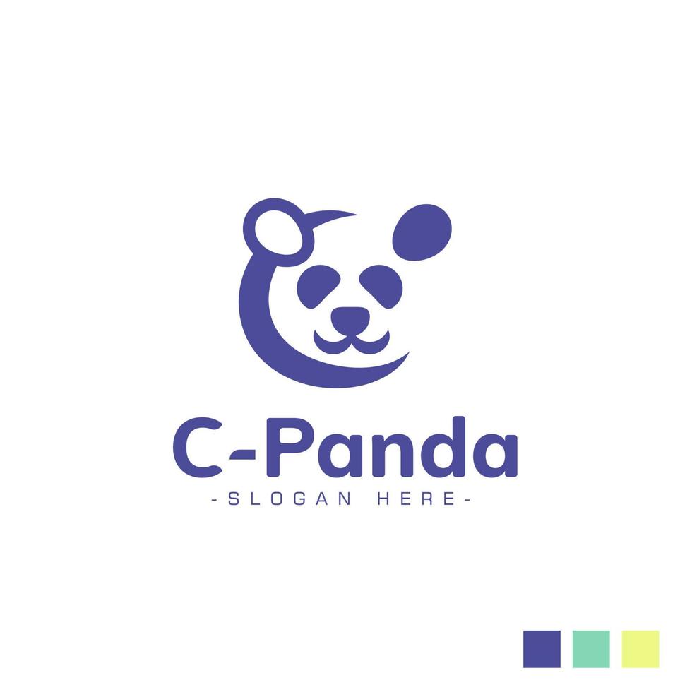 Bebê panda rosto logotipo modelo. Ícone de rosto de panda bebê. Urso  asiático. Cabeça de panda isolada sobre fundo branco imagem vetorial de  mcherevan© 290791406